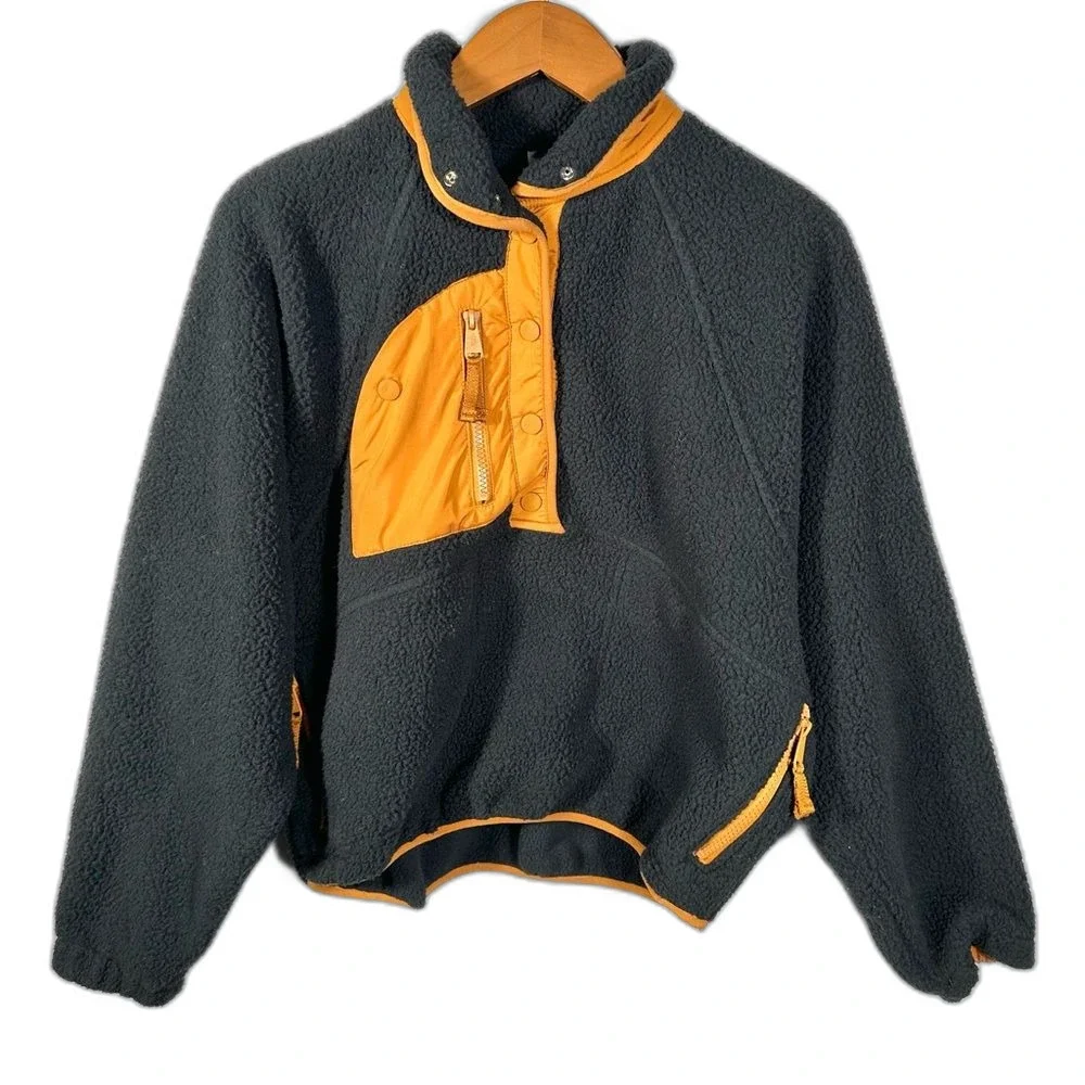 Free People Movement Hit The Slopes Colorblock Fleece Pullover Size XS Comfy